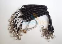 Power Tool Coiled Lanyard Holders Black Steel Cable With Snap Hooks / Wire Loop
