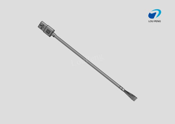 USB Cable Assemblies, USB 4-Position Plug, AM to Tin sealing wire, Single-Ended, Standard, 28AWG Wire Size, Black