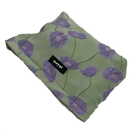 Black Jacquard Fabric Zipper Cosmetic Bag 27cm×17cm×7cm Size