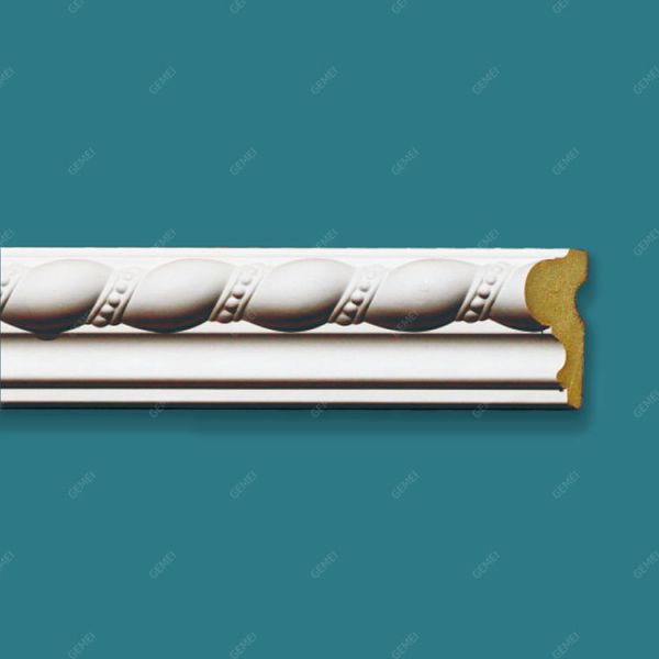 GB-82020 New Design Urethane Polymer 3D Anti-Aging Indoor Decorative Chair Rail Mouldings For Wall Decor
