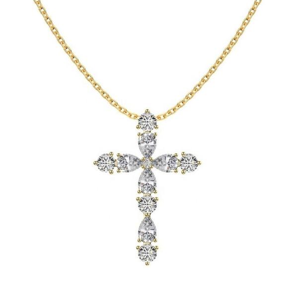 Customize 925 Sterling Silver Cross Necklace 18k Silver Cross And Chain senhoras