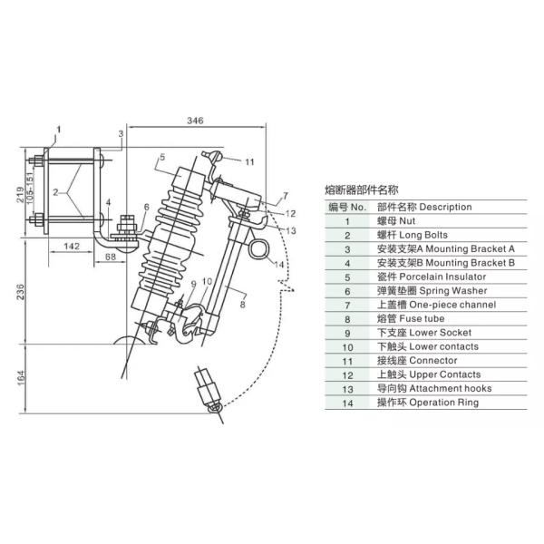 XG 15kv 100A 200A на открытом воздухе высоковольтный отрезка взрыватель вне