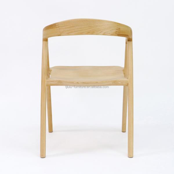 Modern Nordic Style Restaurant Wooden Armchair Design Solid Ash Wood Dining Chairs with Home Furniture and Mail Packing