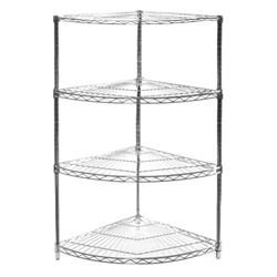 Shelving home de canto do fio do raio, cremalheiras do armazenamento da cozinha de Chrome com 4 prateleiras