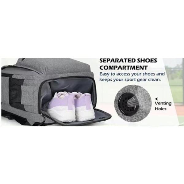 Многофункциональные теннисные ракетные сумки вмещают 2 ракетки с изолированным карманным вентиляционным обувным отсеком