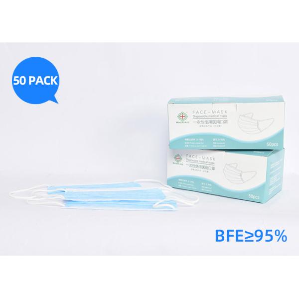 Non - Woven Cotton 3 Ply Surgical Face Mask Breathable 17.5x9.5cm
