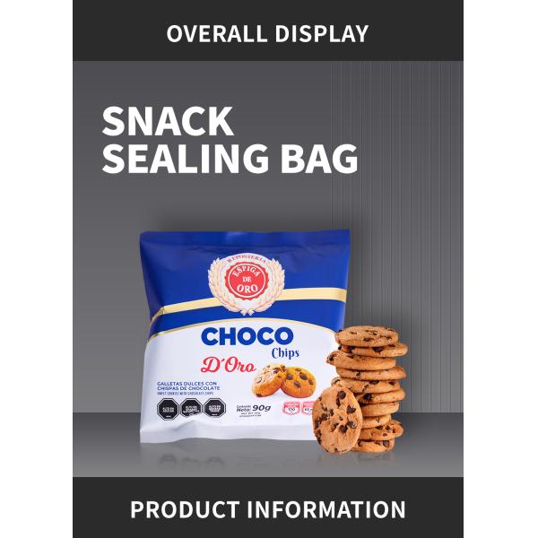 Custom Printed Snack Packaging Bags Moisture Proof For Chocolate Chips Cookie