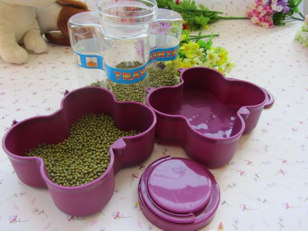 Food Grade Plastic Tableware Set Leak Proof Traveling Pet Food Storage Box