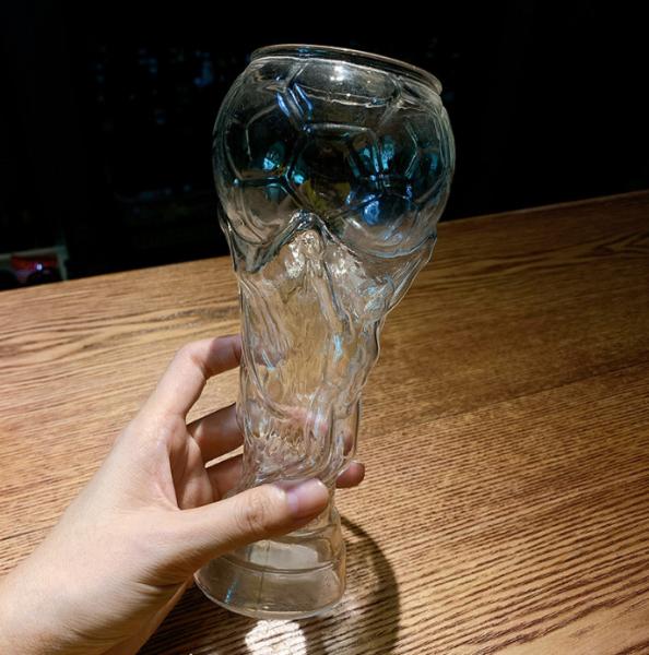Drinking Glass Clear Beer Glass Cup 16oz Qatar World Cup Trophy Shaped