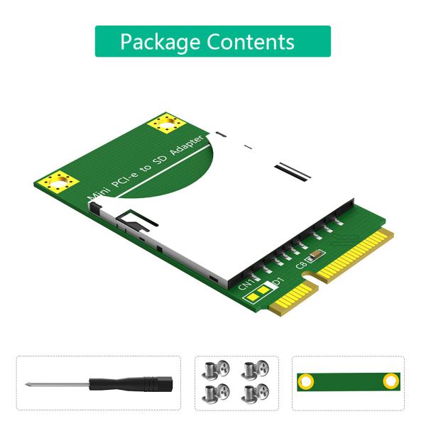 Compact MiniCard Adapter for SD Card Easy to and Mini PCI-e to SD card conversion Install