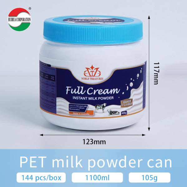 White 1000ml 2000ml 2200ml 2300ml 2625ml 4000ml PET Milk Powder Jar Whey Protein Container with Screw Top for Sugar Baby Food