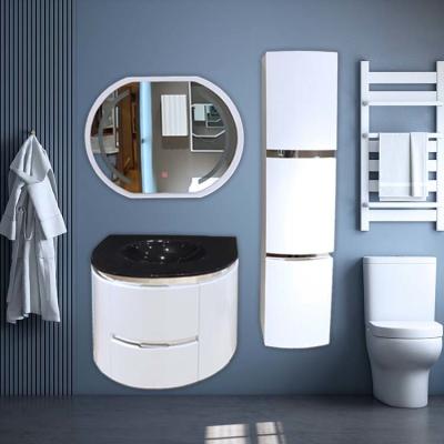Arc Shaped PVC Bathroom Cabinets 70*48*54cm Bathroom Vanity With Side Cabinets