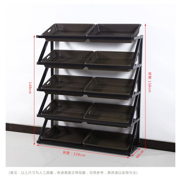 Supermarket Exhibition Wooden Fruit and Vegetable Storage Rack with Customized Design