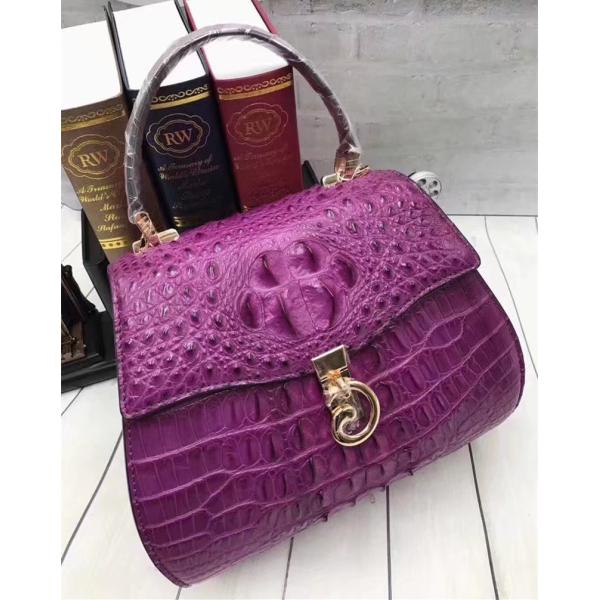 Authentic Crocodile Skin Lady Saddle Purse Genuine Alligator Leather Female Small Handbag Women Crossbody Shoulder Bag