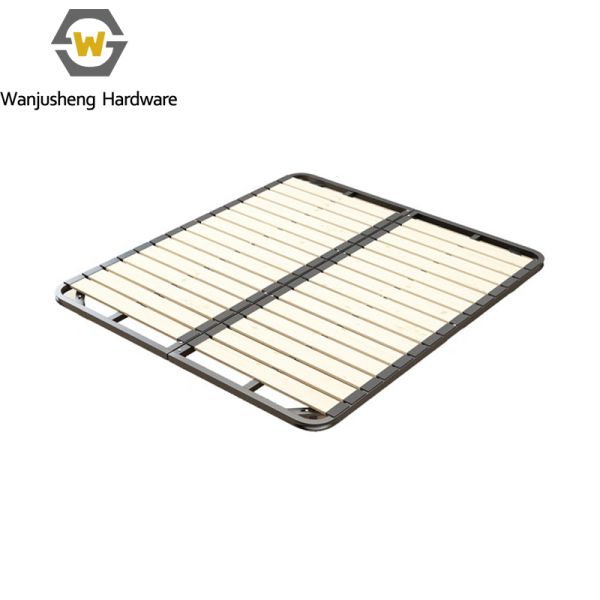 Foshan Wide Slatted Metal Bed Frame Customizable Color and Size Foldable Double
