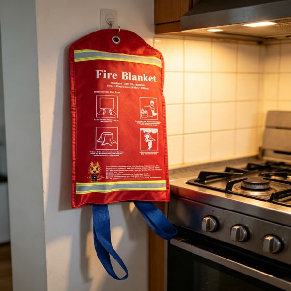 JAT-1101 Fiberglass Fire Blanket EN 1869:2019 Certified 500°C Heat Resistant White Fire Extinguishing Blanket 1m x 1m