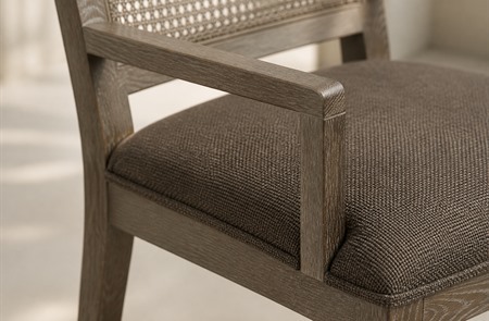 Solid Wood Cane Back Upholstered Dining Armchair CYC-051
