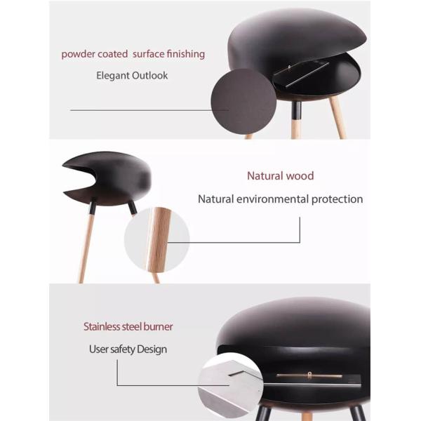 1.9FT Freestanding Ethanol Fireplace 23.6 Inch Ethanol Fire Pits 360 Degrees