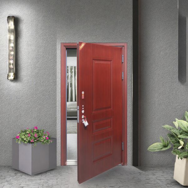 Galvanized Steel Security Door Soundproof Anti-Theft  Finished Exterior Door