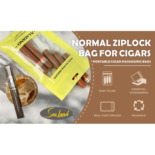 Tear resistant and puncture resistant Cigar Humidor Bags Cigar Moisturizing Plastic Zipper Bags designed to maintain optimal humidity levels
