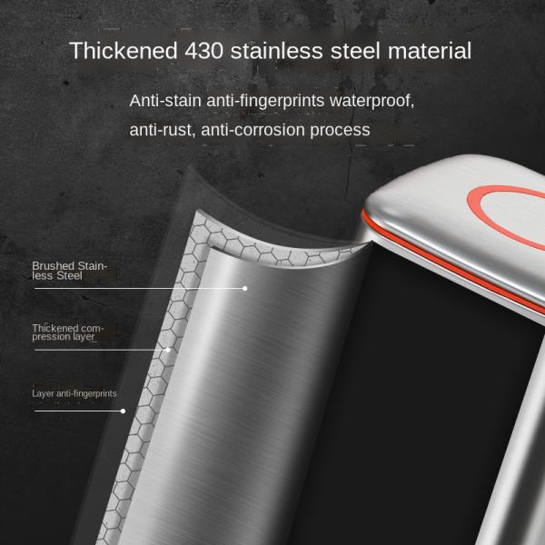 Household Kitchen with Lid Deodorant Simple High-end Light Luxury Office Foot Stainless Steel Trash Can