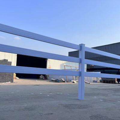 Safe PVC Horse Fence For Horse Farm 3 Rail Vinyl Horse Fence