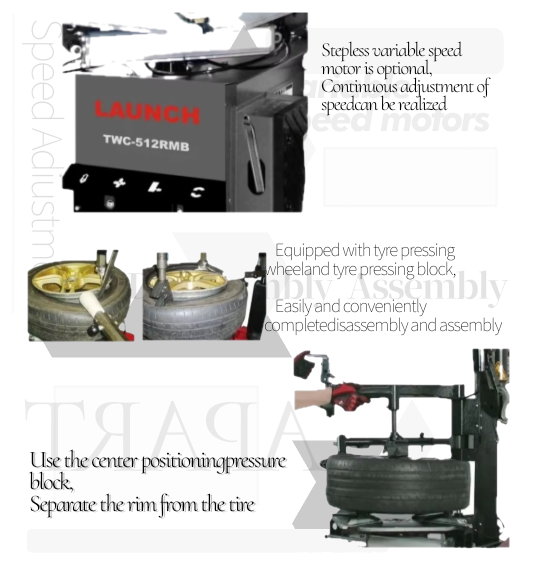 220V 380V Car Tyre Changer Machine Auto Tire Equipment Right Auxiliary Arm Assist