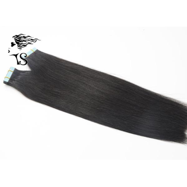 Seamless Tape In Hair Extension with Silky Straight Natural Black 7A Human Remy Hair
