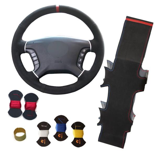 Hand Stitching Suede Steering Wheel Cover for Mitsubishi Pajero 2007-2014 Mitsubishi Galant 2008-2012