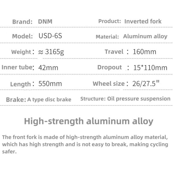 Dnm USD-6s Enduro Moutain Bike Inverted Air Suspension Fork Front Suspension Forks 160mm Travel