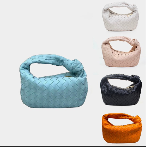 Woven Knotted Dumplings Fashion Womens Leather Bag Steamed Buns Small Bags