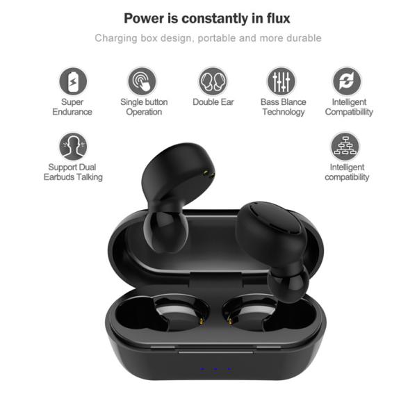 Sports Wireless Bass Earphones IPX-4 Waterproof Smart Touch Control