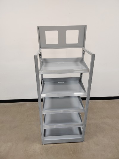 At-0260 Custom Display Rack Metal Five Tier Display Fixture Store Usage Rack Supermarket, Home Kitchen, Silver