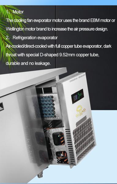 Unidade de refrigeração arrefecida a ar para controlo preciso da temperatura - Refrigerador de portas de vidro duplas Ss304