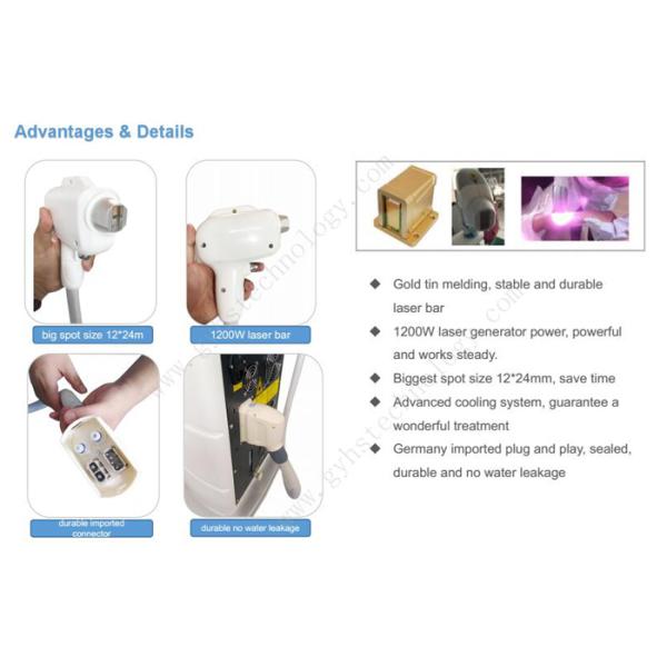12 * 24mm 808nm Diode Laser Beauty Machine Permanent For Hair Removal