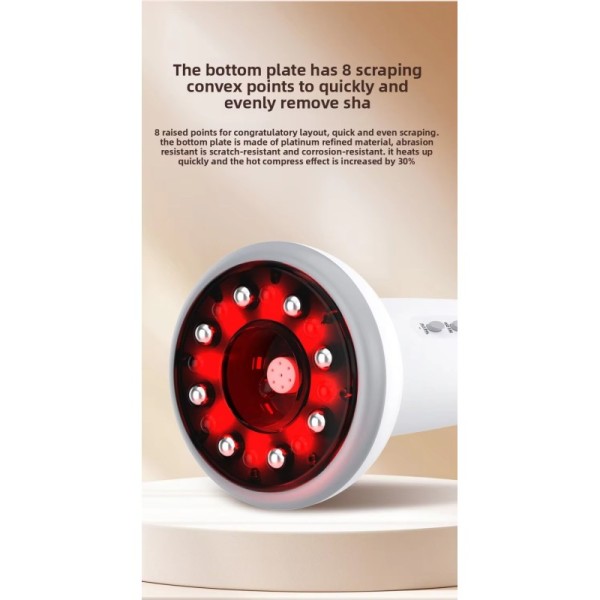 Fast Shipping Portable 2 in 1 Red Light Therapy Rechargeable Anti Cellulite Massager With Vacuum Cupping and Facial Heating Head
