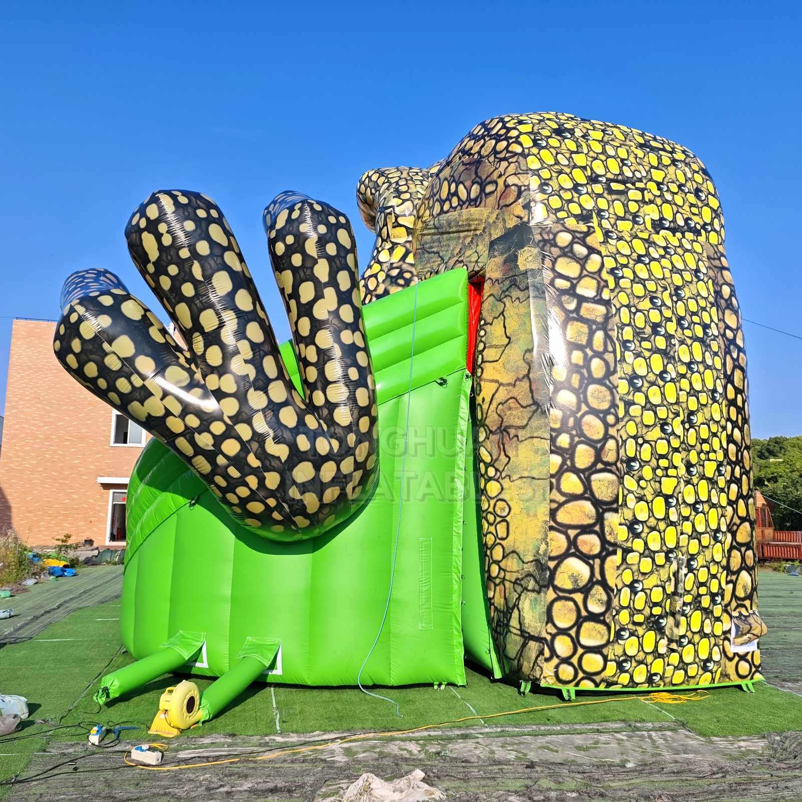 Commercial Giant Crocodile Inflatable Slide with Open Mouth Entrance and Safety Side Walls for Parks Events and Rental Business