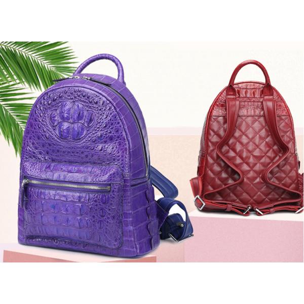 Custom logo crocodile skin bag backpack for ladies