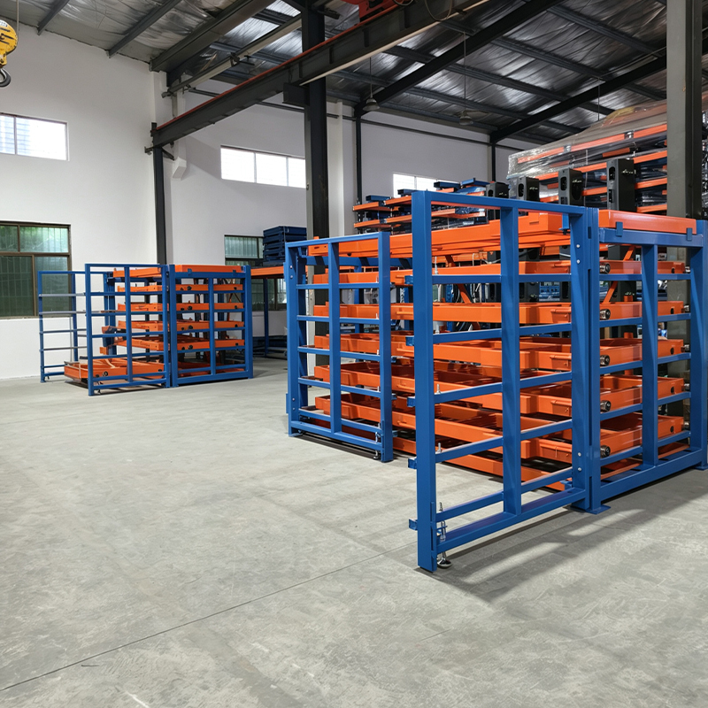 Industrial Horizontal Drawer Plate Storage Rack, Anti-Scratch Sliding Sheet Shelving For Aluminum Stainless Steel Panel