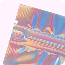 Clear Front Foil Back Iridescent Food Zip Lock Bags Resealable Holographic Stand Up Pouches Smell Proof Mylar Bags