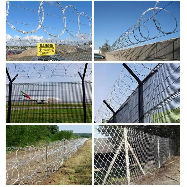 Galvanized PVC Stainless Steel Concertina Razor Barbed Wire Bto-22 Bto-60 Cbt-65 Fencing Wire Price