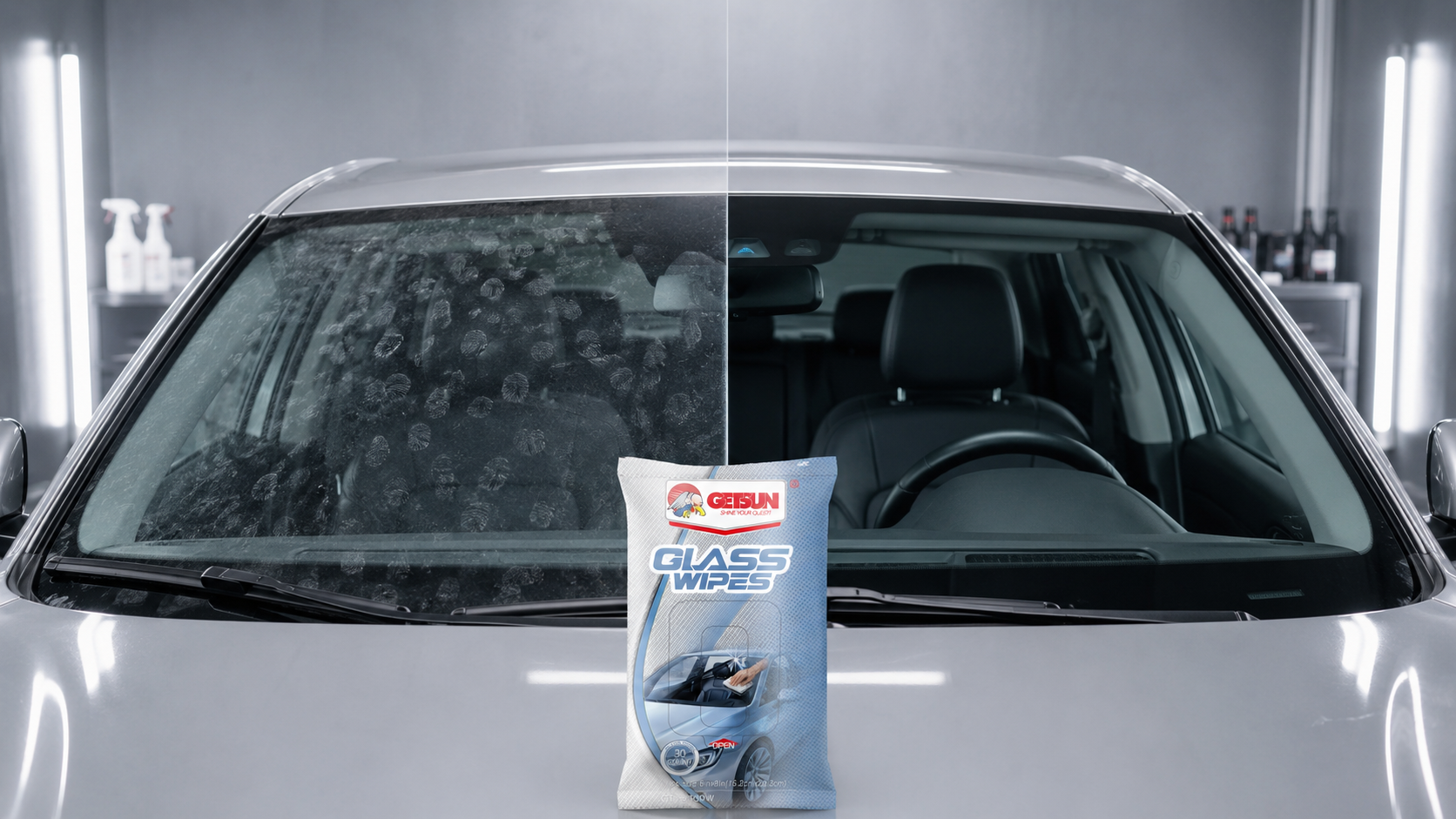 Glass Cleaner Wipes for Car Windows and Mirrors