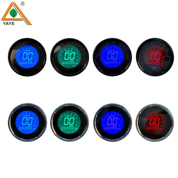 Motorcycle Meter Speedometer LED Digital Indicator Light Speed Digital Meter  7 Color Lighting Changes Universal