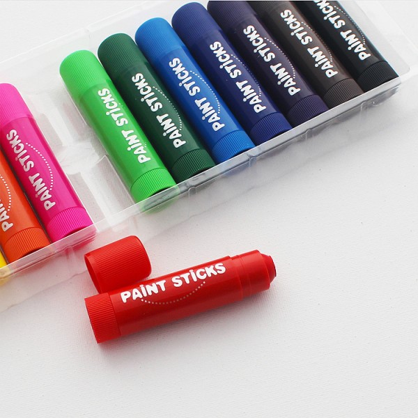 12 Colors Solid Tempera Paint Stick Washable Silky Crayons for Children