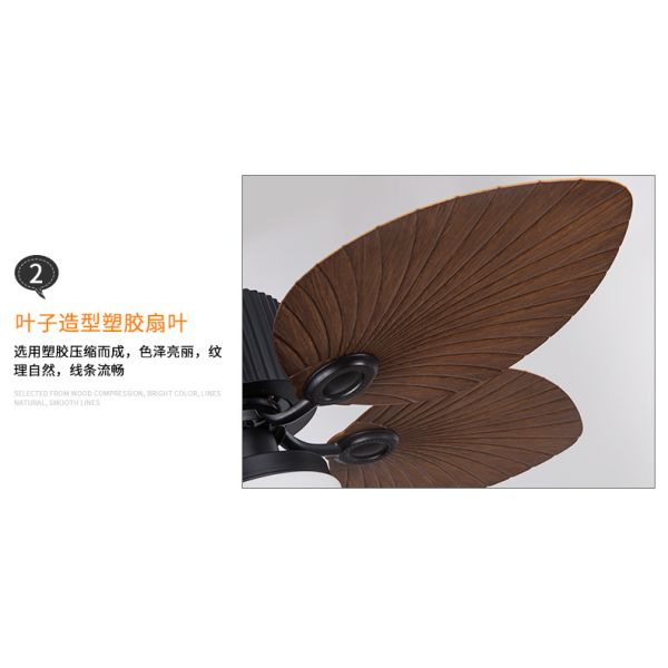 42 Inch Fancy Air Cooling  Decorative New Style Palmate Leaves 4 ABS Blades Ceiling Fan, Include Pull Chain Control