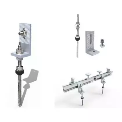 Natural Silver Double Threaded Hanger Bolts for Secure and Durable Solar Panel Mounting