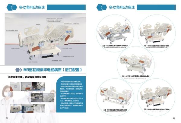 7 Function Hospital ICU Bed Adjustable 3 Column With Bed Lift