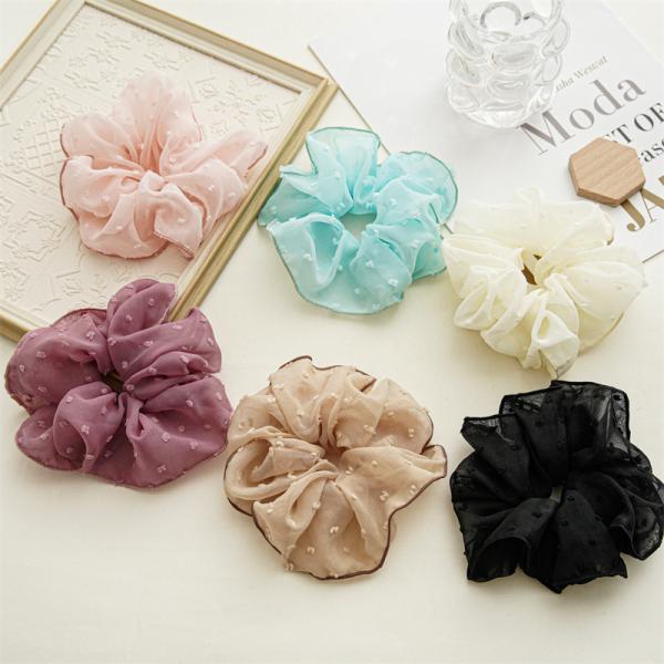 Summer ball mesh gauze art scrunchies large hair hoop headpiece ins kids girls hair rope headpiece accessories