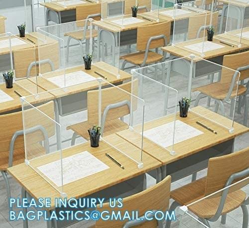 Portable Acrylic Sneeze Guard Shield Divider Perspex Screens Barrier Plastic Shield Counter, Social Distancing