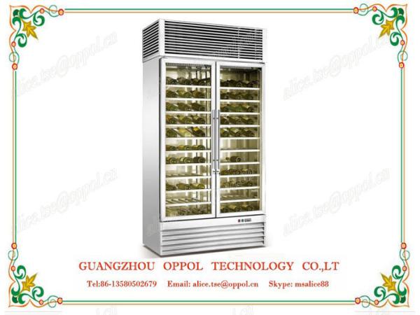 OP-418 CE Approved LED Light Display Waterproof Fan Red Wine Fridge Manufacturer